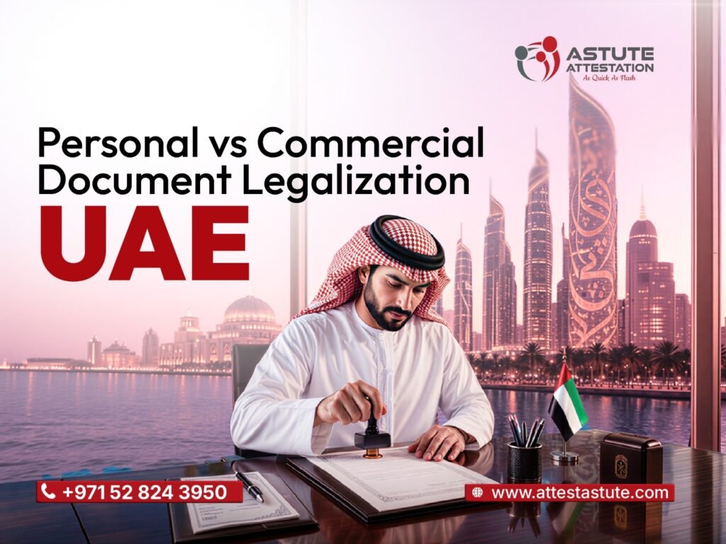 Personal vs Commercial Document Legalization UAE